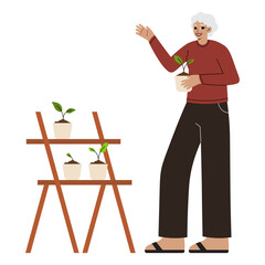 Fototapeta premium Elderly Exercise and Outdoor Activities Planting