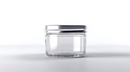 A classic clear glass jar on the beautifull empty background