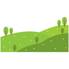 Fototapeta premium Field Green Hills. Wave Green Hills Illustration.