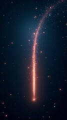 Obraz premium Falling Stars Set. Bright Meteor Trails. Shooting Stars At Isolated. Glowing Meteorites. Bright Falling Star In Motion With Glowing Trail