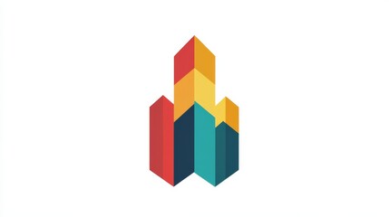 Obraz premium Simple Flat Logo of Upward Trending Bar Graph with Arrow – Minimalist Business Concept