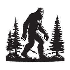 Bigfoot  vector silhouette vector