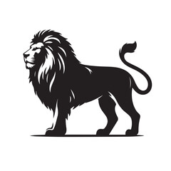 Lion vector silhouette vector black color silhouette