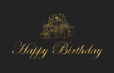 Happy Birthday text card  vector.
