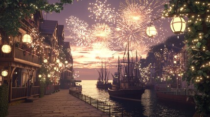 Coastal Charm: New Year's Eve Festival in a Quaint Seaside Town