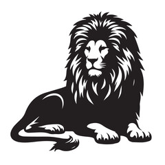 Obraz premium Lion vector silhouette vector black color silhouette