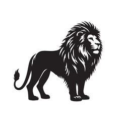 Fototapeta premium Lion vector silhouette vector black color silhouette