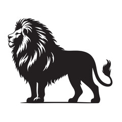 Obraz premium Lion vector silhouette vector black color silhouette