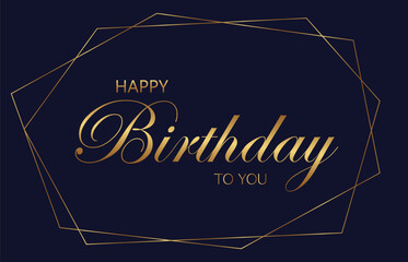 Happy Birthday text card  vector.
