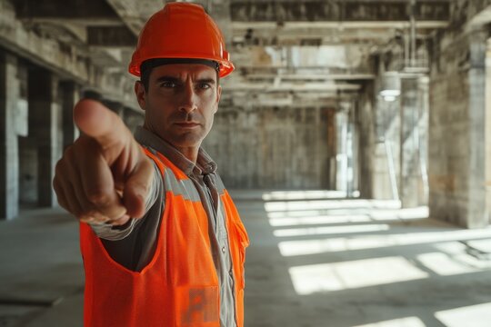 Construction Supervisor Leading Team with Safety Gear Ensuring Workplace Safety and Efficiency Construction Site Safety Construction Management Safety Training Construction Workers