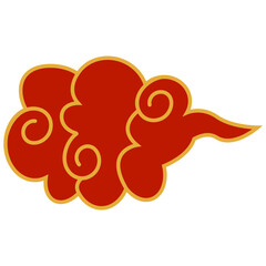 Chinese Cloud. Clouds Chinese style collection. Set of cartoon cloud in a flat design. Vector Illustration.