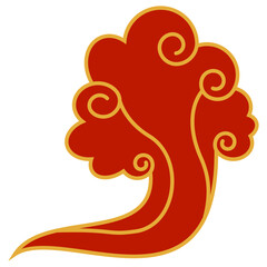 Chinese Cloud. Clouds Chinese style collection. Set of cartoon cloud in a flat design. Vector Illustration.