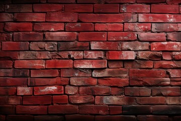Old Red Brick Wall in Raw Chaotic Style with Textured Surface and Unique Color Variations for Artistic Background or Design Project