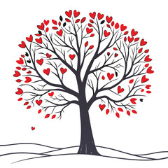 Fototapeta premium Red rose with a heart on a white background, Valentine Day Ornaments