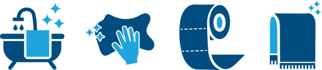  Cleaning icon set. You can easily change the color