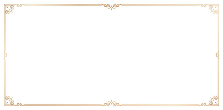 frame corner decorative ornament vintage border design with golden colors isolated white backgrounds for deco art simple line corner, Empty page decoration, picture frame, invitation and greeting card