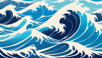 Serene Blue Waves, A Seamless Pattern of Tranquil Ocean Depths, Calming and Continuous, Perfect for Design Projects (3)