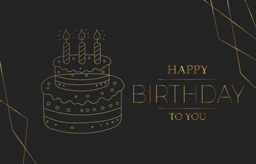 Happy Birthday text card  vector.