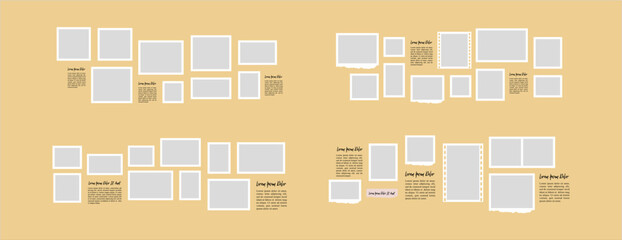 Pictures or photos frame collage layout abstract photo frames and digital photo wall template