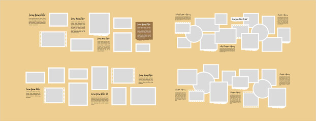 Pictures or photos frame collage layout abstract photo frames and digital photo wall template