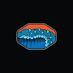 Water wave icon vector illustration design logo