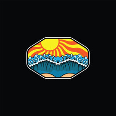 Water wave icon vector illustration design logo