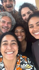 Fototapeta premium Happy Family Group Smiling Together Close Up