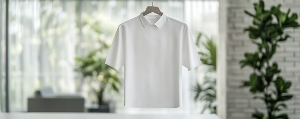 Blank posters in a white office hall with a blurred background of office furniture and decorations 