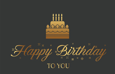Happy Birthday text card  vector.