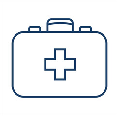 Medical bag Icon Vector Illustration on the white background, Medical emergency equipment, First aid icon.