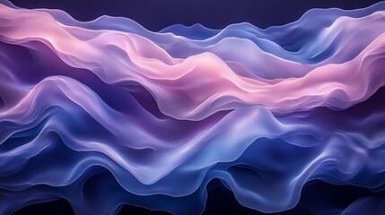 Obraz premium Abstract Purple and Blue Waves: A Serene Digital Art