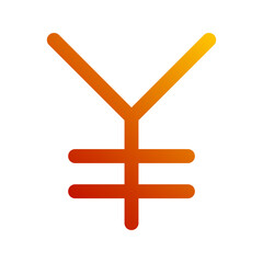 Obraz premium yen gradient icon