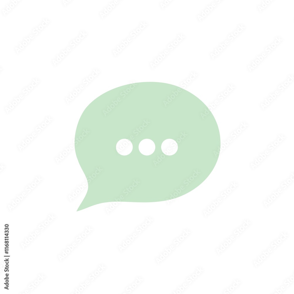 Fototapete a simple image of a speech bubble with three dots in the middle. the dots could represent a pause or