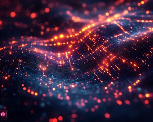 Abstract glowing wave of particles.