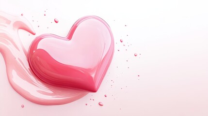 Whimsical Heart Illustration in Pastel Pink with White Background for Campaign Text | Fun Cartoon Style Love Symbol Design
