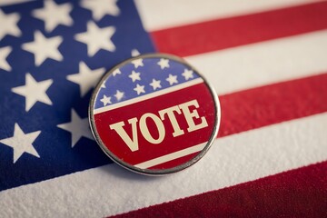 United States Election Vote Button