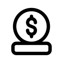 Obraz premium coin line icon