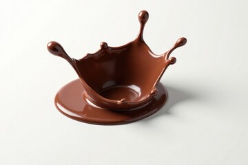 A delightful crown of rich, dark chocolate forms a captivating splash, creating a visually stunning image perfect for culinary or beverage-related projects.