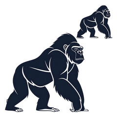 Obraz premium Gorilla vector silhouette illustration