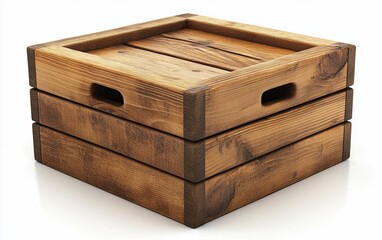 Stack of three wood crates.