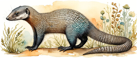 Obraz premium A picture of a mongoose in its natural wildlife habitat