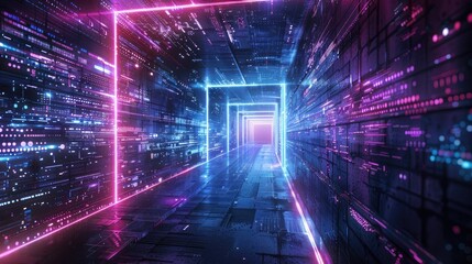 Glowing neural network connections forming abstract geometric patterns