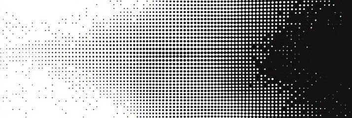 Fototapeta premium Abstract pattern, halftone dots, gradient fade, grayscale, geometric shapes, minimalist design, digital texture, dynamic composition, monochromatic, fluid forms, high contrast, organic shapes, futuris