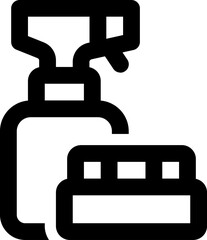 UI Cleaning Vector Icon Illustration. Line Style