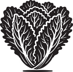 Lettuce leaf plant silhouette vector illustration isolated on a white background