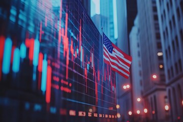 American flag in Chicago