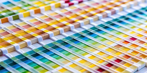 Obraz premium Aerial Close-up of Urine Test Strips: High-Resolution Drone Photography