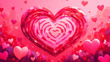 illustration background representation of love,Valentine's Day concept.