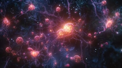 Obraz premium Abstract digital AI pathways glowing with neural connections and high-tech patterns against a clean background