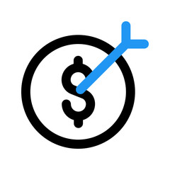 financial goal line color icon